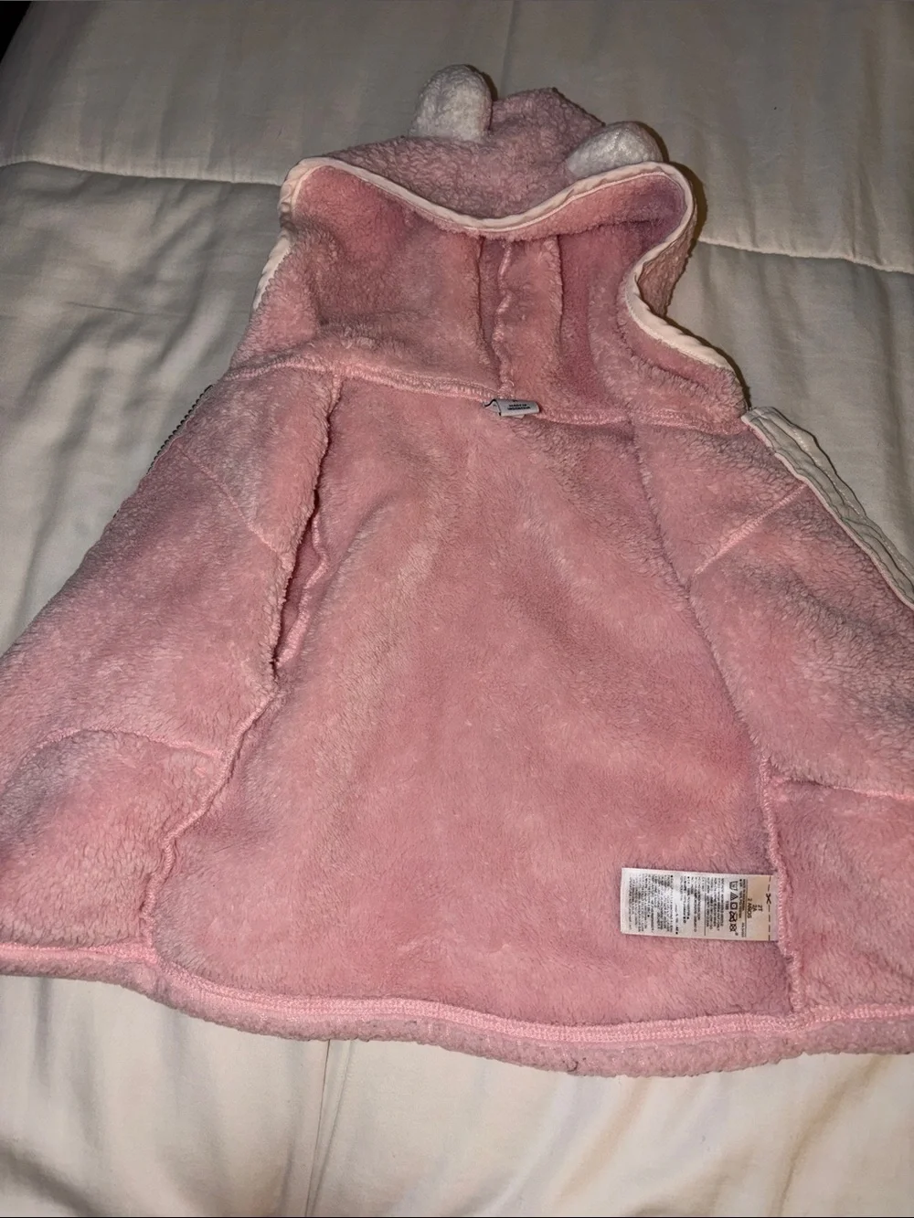 Old Navy Pink Fuzzy Hooded Jacket & Red Heart Hooded Sweatshirt Size 2T